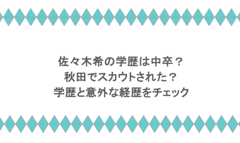 佐々木希の学歴は中卒？秋田でスカウトされた？学歴と意外な経歴をチェック